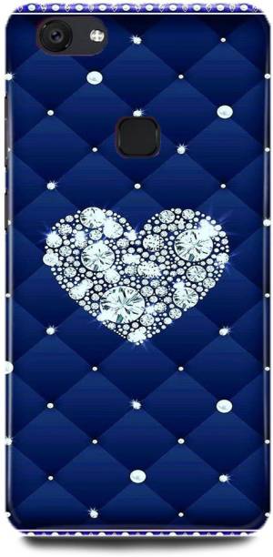 JUGGA Back Cover for Vivo V7 Plus, 1716, HEART, BLUE, BLING, STAR, LOVE
