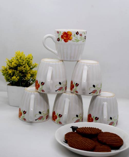 KRISHNA Pack of 6 Ceramic Coffee cup / tea cup set