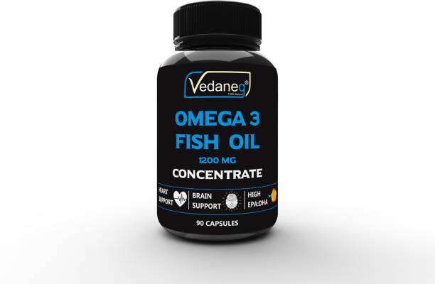 VedaneQ Premium Fish oil Omega 3-1200Mg Supplement Plant Based DHA & EPA Algae