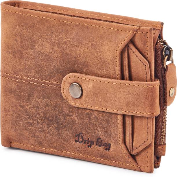 Drip King Men Formal Beige Genuine Leather Wallet