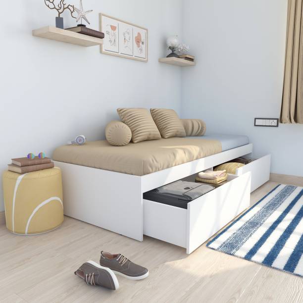 Studio Kook Tribe Engineered Wood Single Drawer Bed