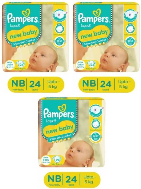 Pampers Active Baby Diapers - New Born (24+24+24 Pieces...