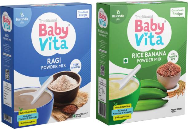 Babyvita Rice Banana & Ragi Powder Mix | No Preservatives, No Added Vitamins & Minerals Cereal