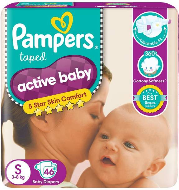 Pampers Active Baby Taped Diapers, Small size diapers, ...