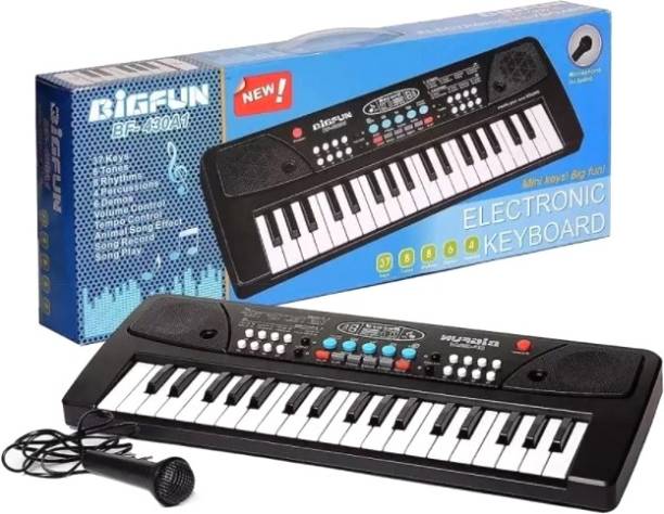 4D Toys 37Key Musical Piano with Mic & Recorder 8 Tones,Rhythms 6 Demos Battery Operated