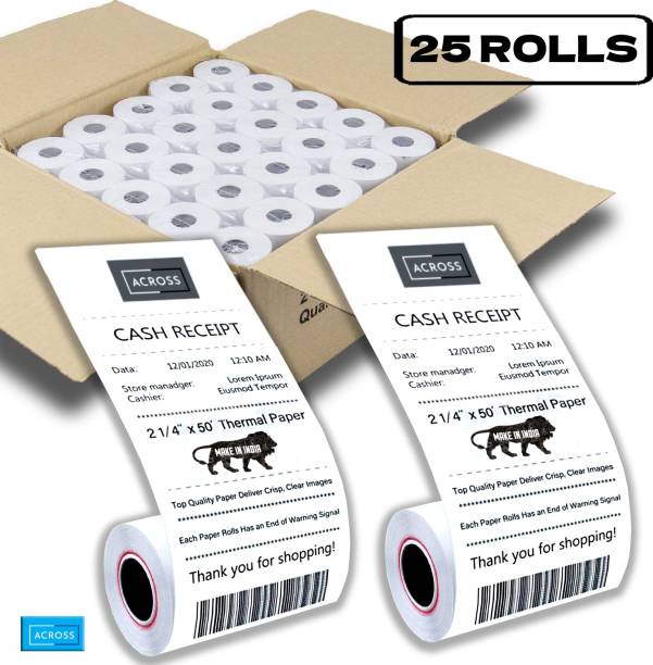 ACROSS PRINTER ROLL White 2 Inch 50 gsm Thermal Paper