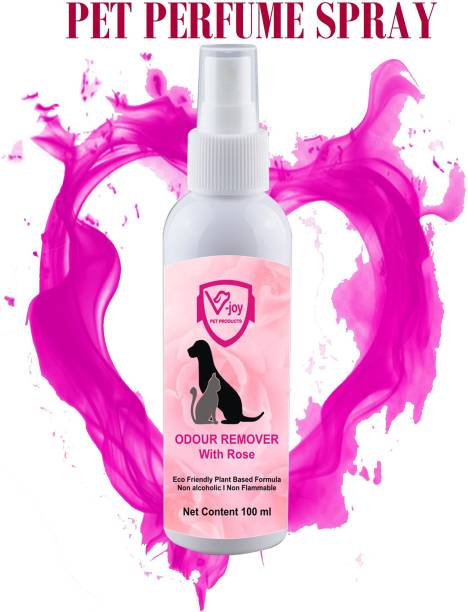 VJOY Pet Perfume, Natural Dog Deo Spray - Controls Odor, Rose Fragrance Deodorizer