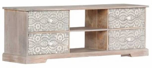 SMAART CRAAFTS 4 Drawers & 2 Open Compartment for Home/Living Room Solid Wood TV Entertainment Unit