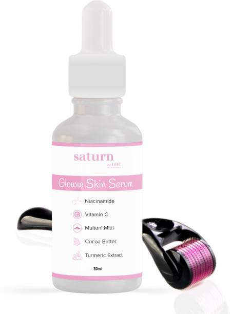 saturn by ghc Skin Care Kit |Glow Serum and Derma Roller | Niacinamide , Vitamin C, Multani Mitti | Skin Glow, De-tan & Removes Dark Spots