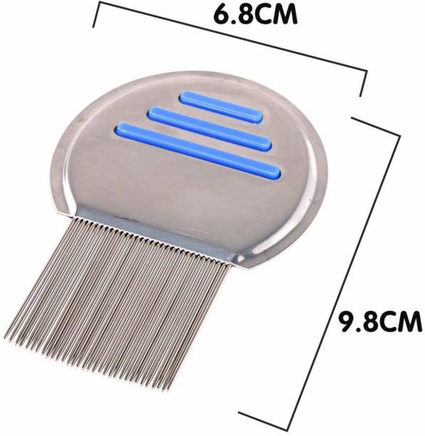 MEBSINO Stainless Steel Comb for Head Lice Nit & Egg Removal with Long Fine Metal Teeth.