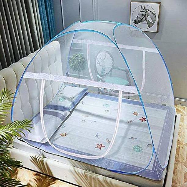 VIBHU ENTERPRISE Polyester Adults Washable VIBHU Mosquito Net, Polyester, Foldable for Double Bed - King Size Mosquito Net