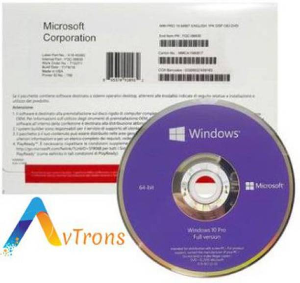 avtrons Microsoft Windows 10 OEM DVD Pack 32/ 64 Bit Pr...