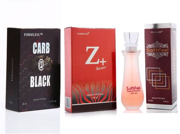 FORMLESS CARB BLACK 30 ML Z+ SECURE 30 ML SOFTFEEL 75 ML 3 Pc Combo Pack Eau de Parfum  -  135 ml