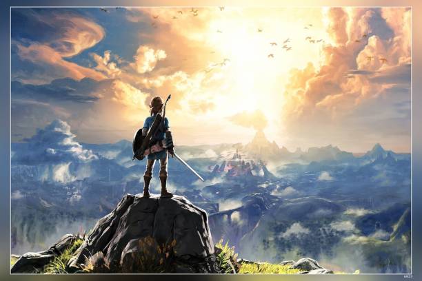 Zelda Breath Of The Wild Hyrule Landscape Video Game Ma...