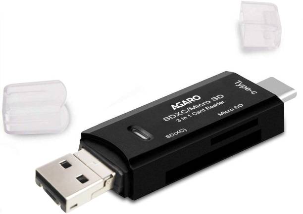AGARO SD Card Reader, Micro SD/TF Compact Flash Card Reader, Portable Card Reader Card Reader