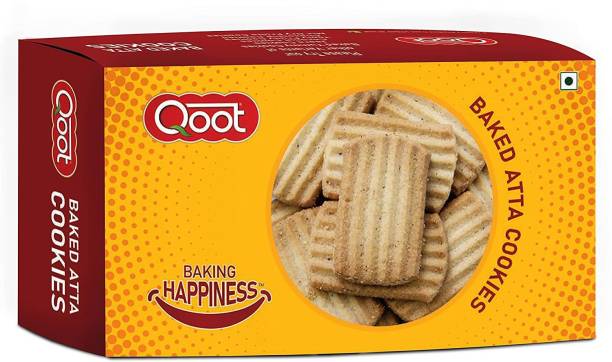 QOOT Baked Atta Cookies - Handmade Atta Biscuits - Healthy And Tasty Bakery Cookies