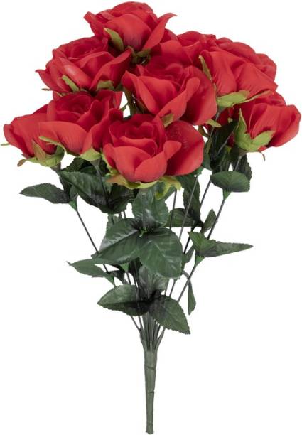 YvaineHouse Red-artificial-rose-valentine Plastic Flower Basket