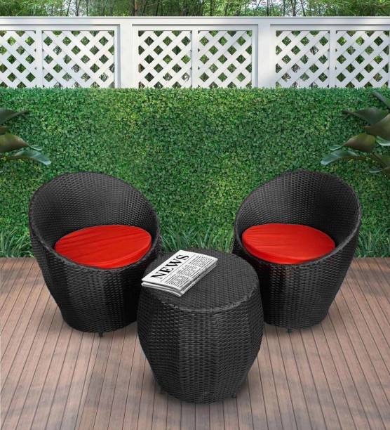 Spyder Home Decor Black Cane Table & Chair Set