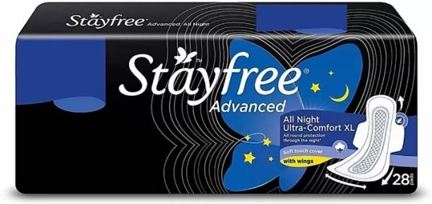 STAYFREE Advance All Night Ultra-Comfort Wings XL-28 Counts Sanitary Pad (Pack of 28) Sanitary Pad