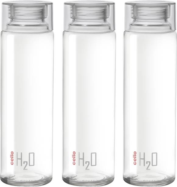 cello H2O Glass Fridge Water Bottle with Plastic Cap 920 ml Bottle