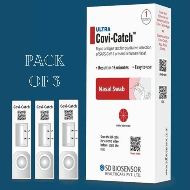 ULTRA Covi-Catch Covid-19 Rapid antigen test for qualitative detection of SARS-CoV-2 present in human Nasal, ICMR Approved Test Kit for Home Use(Pack of 3) - COVID-19 Rapid Antigen Kit (Home-based/self)