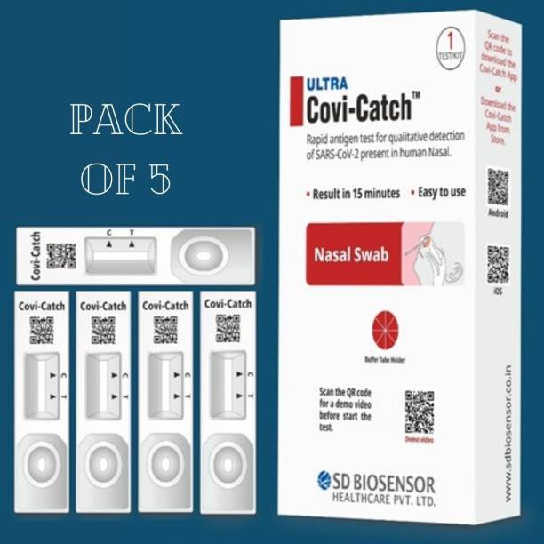 ULTRA Covi-Catch Covid-19 ICMR Approved Rapid antigen self test Kit- (Pack of 5) - COVID-19 Rapid Antigen Kit (Home-based/self)