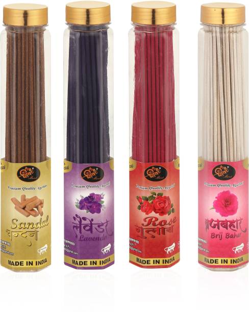 shiv mart Natural Premium Fragrance Incense Agarbatti Sticks in jar for Everyday Pooja brijbahaar, chandan, lavender, rose
