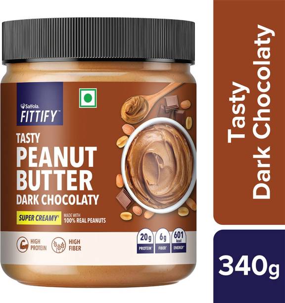 Saffola Fittify Tasty Peanut Butter Dark Chocolaty Super Creamy 340 g