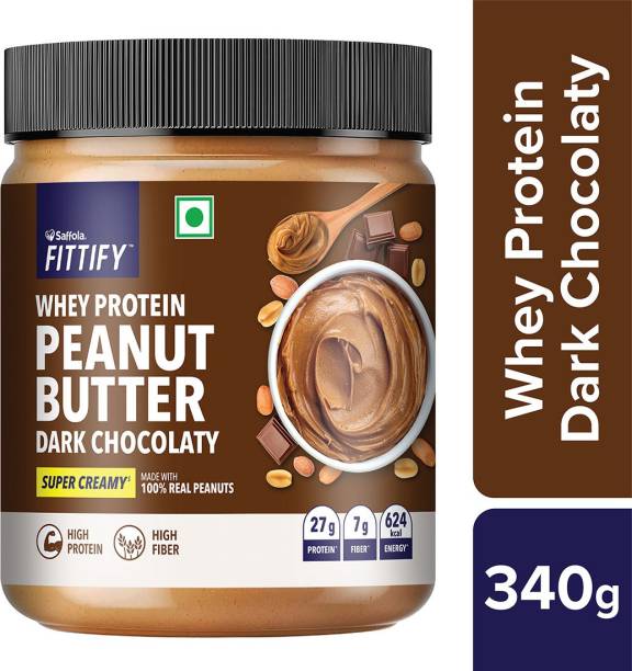 Saffola Fittify Whey Protein Peanut Butter Dark Chocolaty Super Creamy 340 g