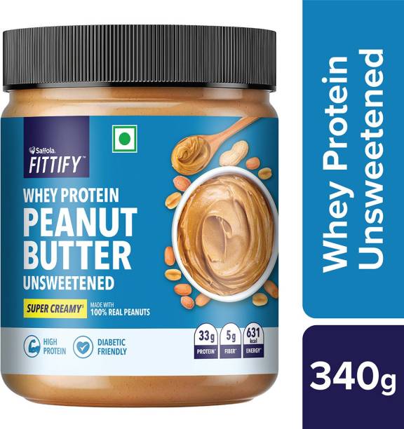 Saffola Fittify Whey Protein Peanut Butter Unsweetended Super Creamy 340 g