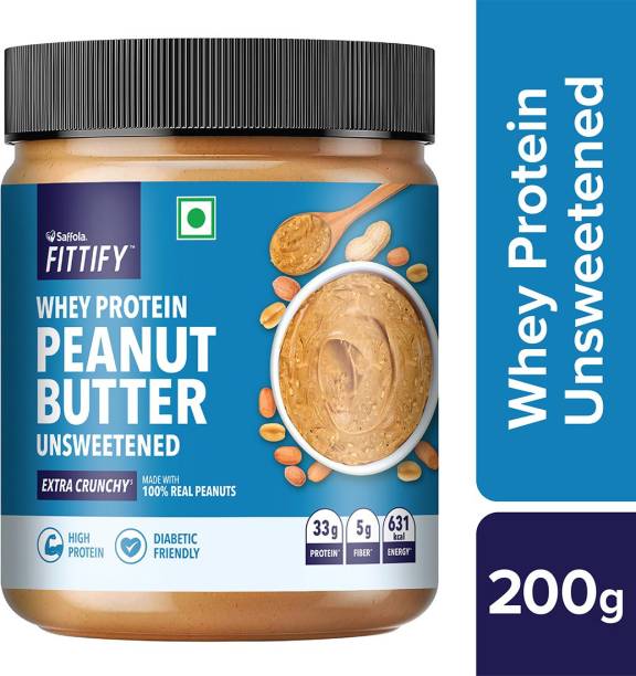 Saffola Fittify Whey Protein Peanut Butter Unsweetened Extra Crunchy 200 g