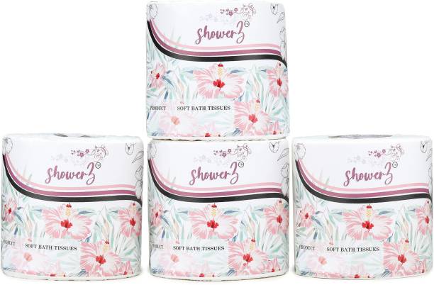 ShowerZ 2 Ply Tissue Toilet Paper Roll (Pack of 4) Toil...