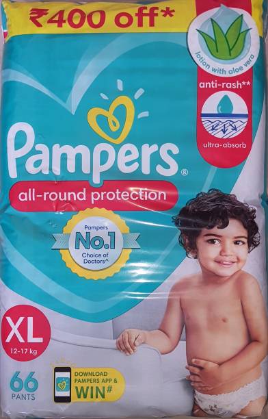 Pampers Extra Large size baby diapers 66 peace, Lotion ...