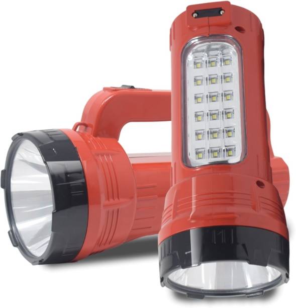 awza 2 in 1 Lithium Battery HIGH POWER LONG RANGE TORCH WITH 18 BIG SPARKLE SIDE LED 6 hrs Torch Emergency Light