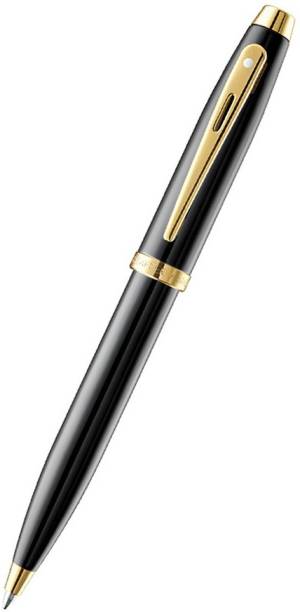 SHEAFFER GIFT 100 9322 BLACK WITH GOLD TONE BALLPOINT PEN WITH GOLD-CHROME TABLE CLOCK Ball Pen