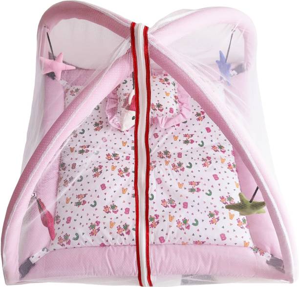 NAGAR INTERNATIONAL Polyester Infants Washable Baby mosquito net with hanging toys Mosquito Net