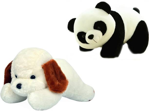 DTSM Collection 2 Premium Quality Soft Toy Combo Dog - 26 cm And Panda  - 26 cm