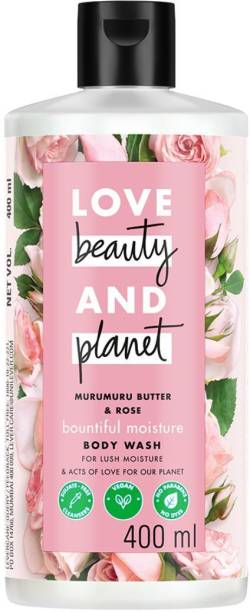Love Beauty & Planet Natural Murumuru Butter & Rose Glow Body Wash, Gentle Plant-based Cleanser, Paraben Free, Sulphate Free