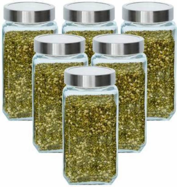 Adhunyk Glass jars for kitchen storage 1kg setl Glass Grocery Jar  - 1000 ml Glass Grocery Container