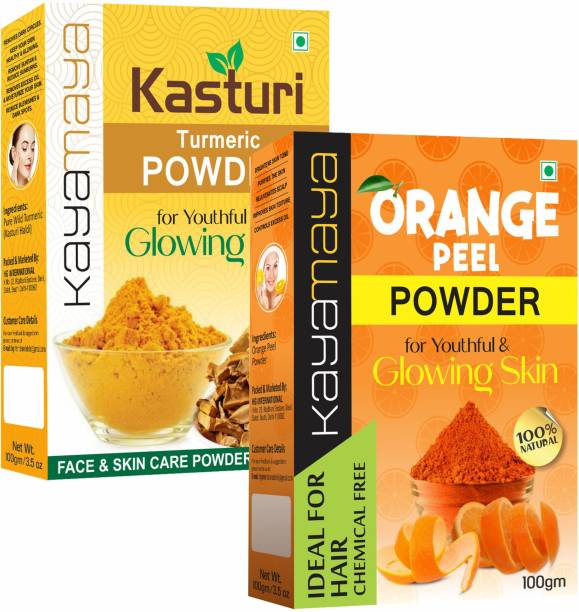 Kayamaya Kasturi Haldi Powder + Orange Peel Powder for Face Pack - Combo