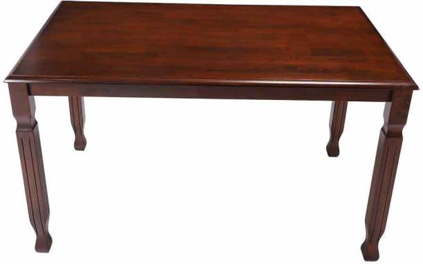 WOODNESS WOODNESS Elliseo Rubber Wood 4 Seater Dining Table ( Finish Color - Wenge ) Solid Wood 4 Seater Dining Table