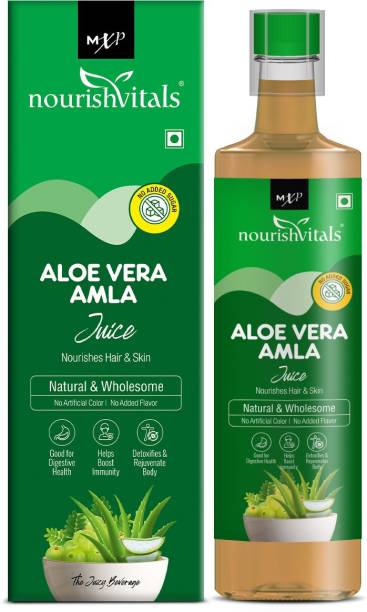 nourishvitals Aloe Vera Amla Juice - Nourishes Hair & Skin| |Natural & Wholesome