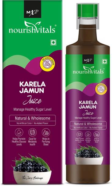 nourishvitals Karela Jamun Juice - Supports Healthy Sugar Level|Natural & Wholesome