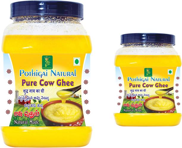 POTHIGAI NATURAL Pure Cow Ghee Combo Pack ( 1 Litre + 500 gm) / Pure,Natural & Healthy Ghee 1.5 L Plastic Bottle