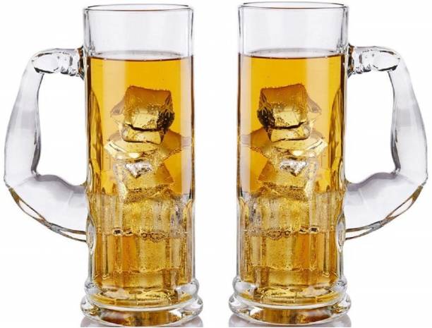 XYPHER (Pack of 2) 600 ml Classic muscle beers glass crystal Body Beer mug (Set of 2) Glass Set Beer Mug