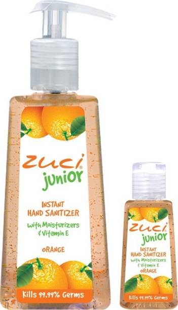 Zuci Pack Of 250 Ml & 30 Ml - Orange  Bottle (2 x 140 ml) Hand Sanitizer Bottle