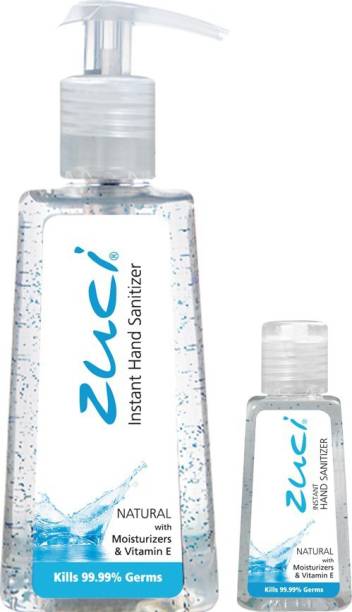Zuci PACK OF 250 ML & 30 ML HAND SANITIZER- NATURAL Hand Sanitizer Bottle
