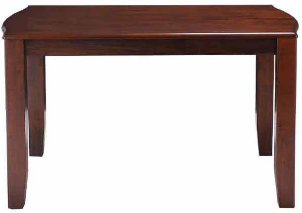 WOODNESS WOODNESS Kyra Rubber Wood 4 Seater Dining Table ( Finish Color - Wenge ) Solid Wood 4 Seater Dining Table