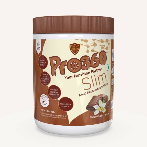 PRO360 Slim Weight Management Meal Replacement Protein Dietary Supplement For Men & Women - (ChocoVanilla Flavour)
