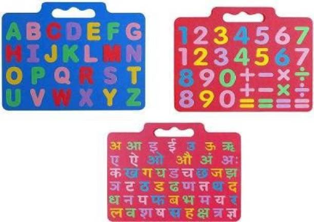 KIDIVO Eva Foam Capital Alphabet, Hindi Letters and Numbers Learning Boards for kids